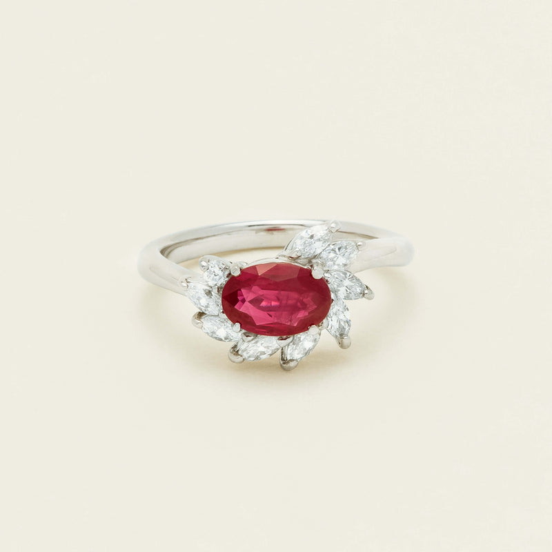 Deja Vu Platinum 1.28ct Ruby & Diamond Cluster Ring