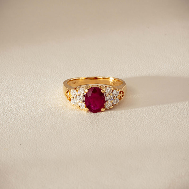Deja Vu 18ct Yellow Gold 1.36ct Ruby & Diamond Ring