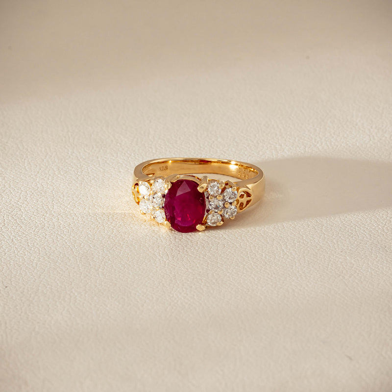 Deja Vu 18ct Yellow Gold 1.36ct Ruby & Diamond Ring