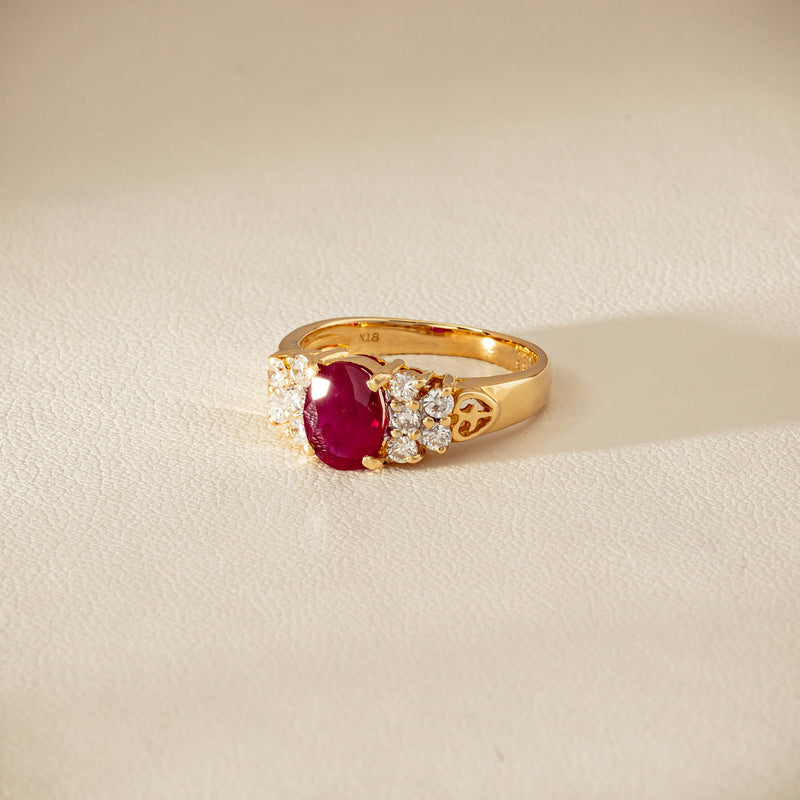 Deja Vu 18ct Yellow Gold 1.36ct Ruby & Diamond Ring