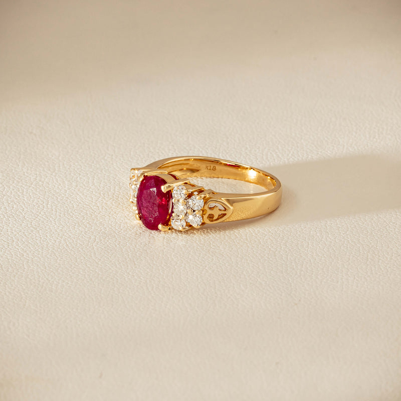 Deja Vu 18ct Yellow Gold 1.36ct Ruby & Diamond Ring