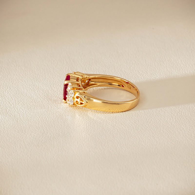 Deja Vu 18ct Yellow Gold 1.36ct Ruby & Diamond Ring