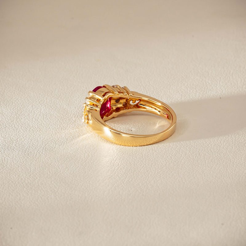 Deja Vu 18ct Yellow Gold 1.36ct Ruby & Diamond Ring