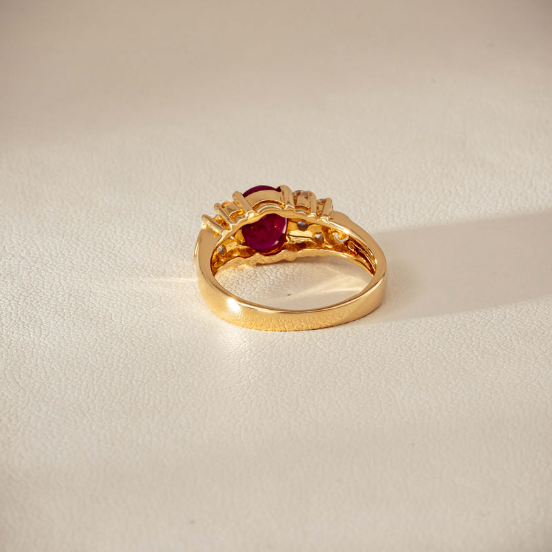 Deja Vu 18ct Yellow Gold 1.36ct Ruby & Diamond Ring