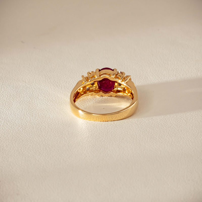 Deja Vu 18ct Yellow Gold 1.36ct Ruby & Diamond Ring