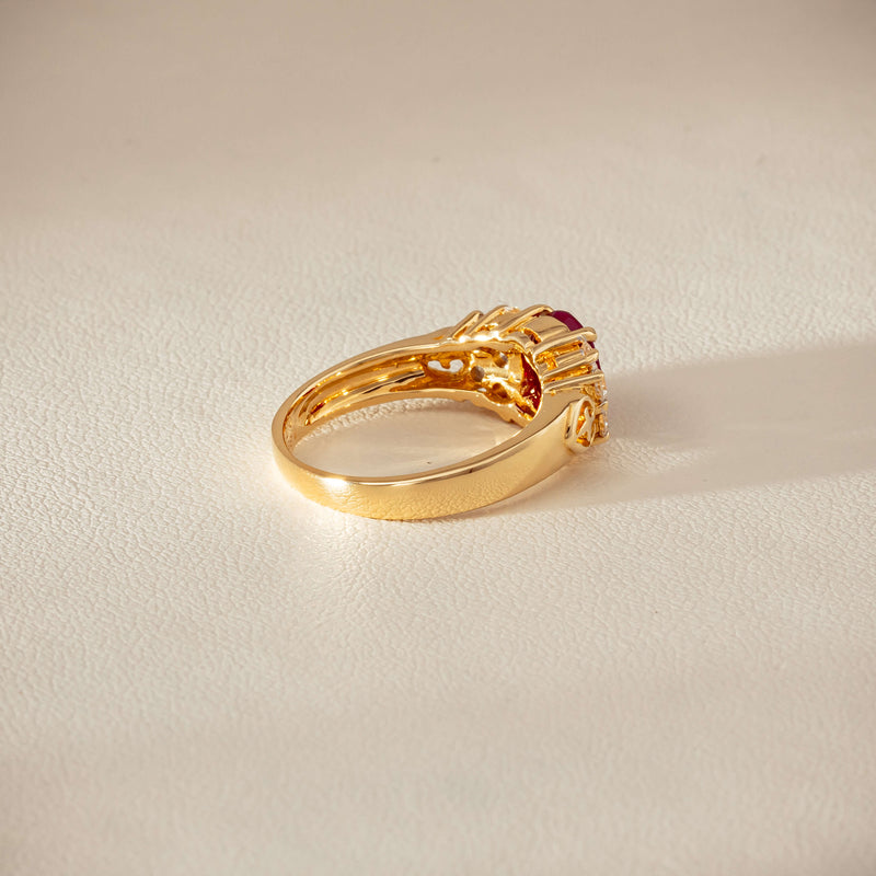 Deja Vu 18ct Yellow Gold 1.36ct Ruby & Diamond Ring