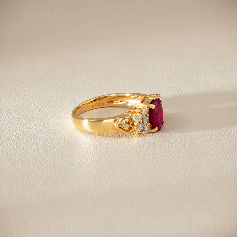 Deja Vu 18ct Yellow Gold 1.36ct Ruby & Diamond Ring