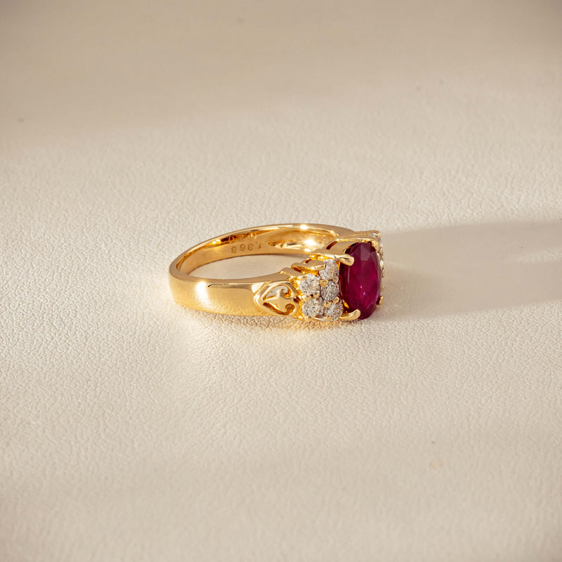 Deja Vu 18ct Yellow Gold 1.36ct Ruby & Diamond Ring