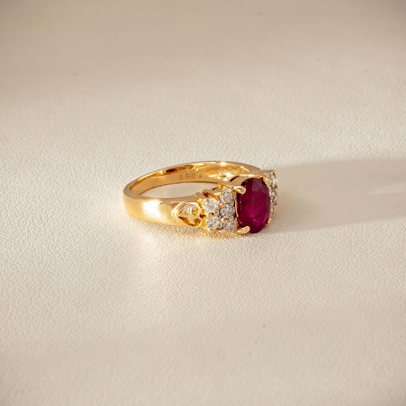 Deja Vu 18ct Yellow Gold 1.36ct Ruby & Diamond Ring