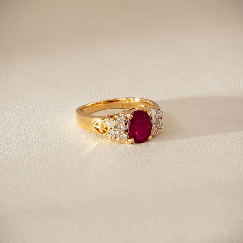 Deja Vu 18ct Yellow Gold 1.36ct Ruby & Diamond Ring
