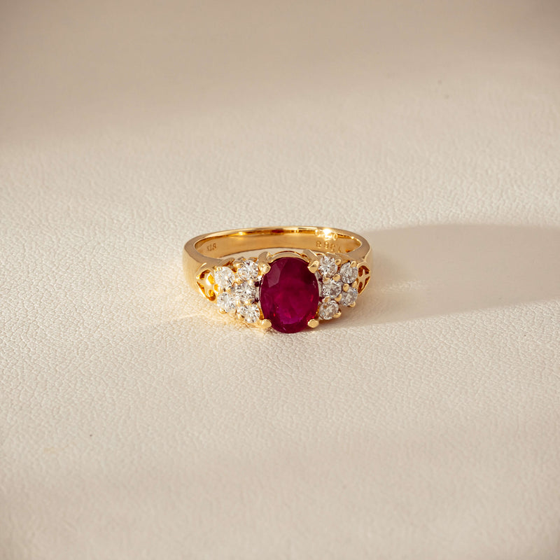 Deja Vu 18ct Yellow Gold 1.36ct Ruby & Diamond Ring