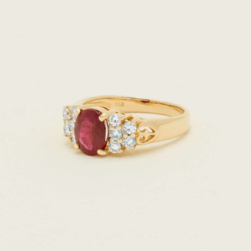Deja Vu 18ct Yellow Gold 1.36ct Ruby & Diamond Ring