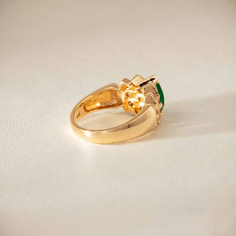 Deja Vu 14ct Marquise Emerald & Diamond Ring - Ring - Walker & Hall