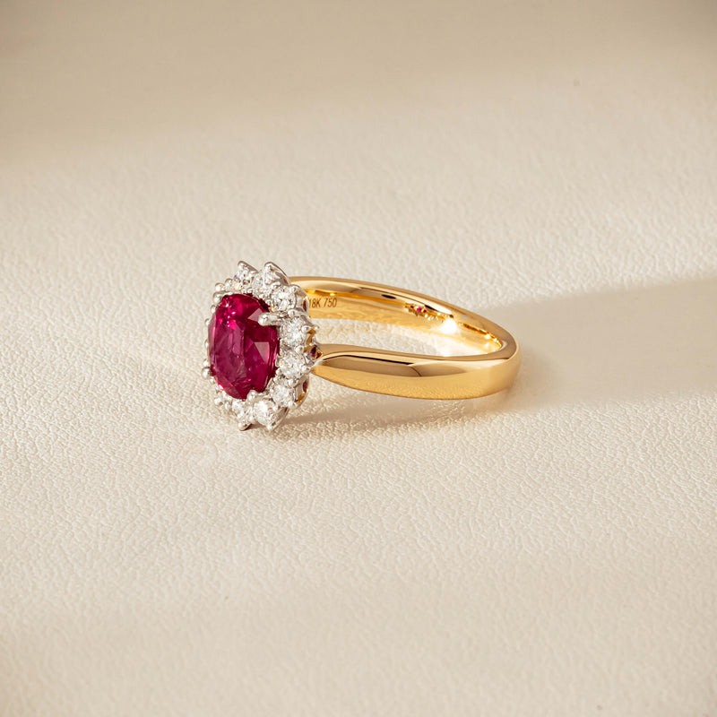18ct Yellow Gold 2.01ct Ruby & Diamond Belle Ring - Ring - Walker & Hall