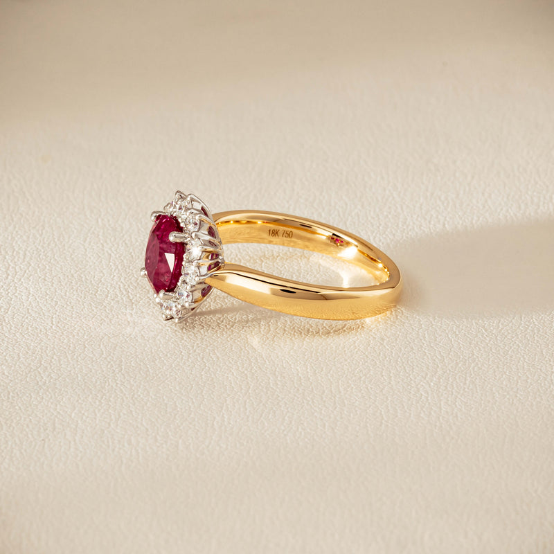 18ct Yellow Gold 2.01ct Ruby & Diamond Belle Ring - Ring - Walker & Hall