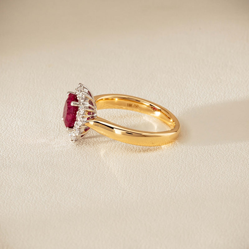 18ct Yellow Gold 2.01ct Ruby & Diamond Belle Ring - Ring - Walker & Hall