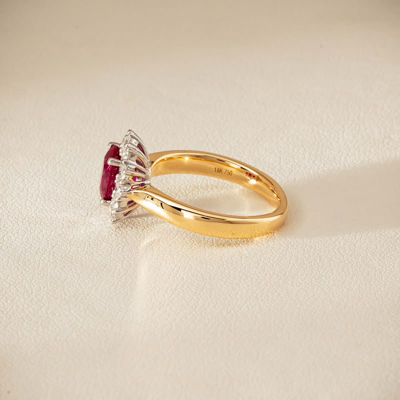 18ct Yellow Gold 2.01ct Ruby & Diamond Belle Ring - Ring - Walker & Hall