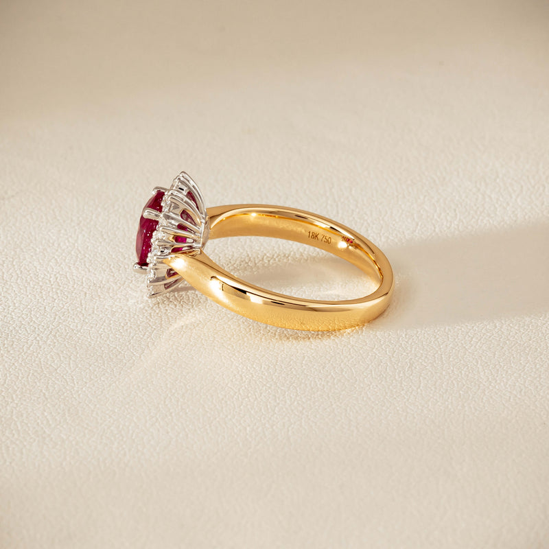 18ct Yellow Gold 2.01ct Ruby & Diamond Belle Ring - Ring - Walker & Hall