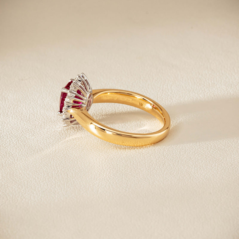 18ct Yellow Gold 2.01ct Ruby & Diamond Belle Ring - Ring - Walker & Hall