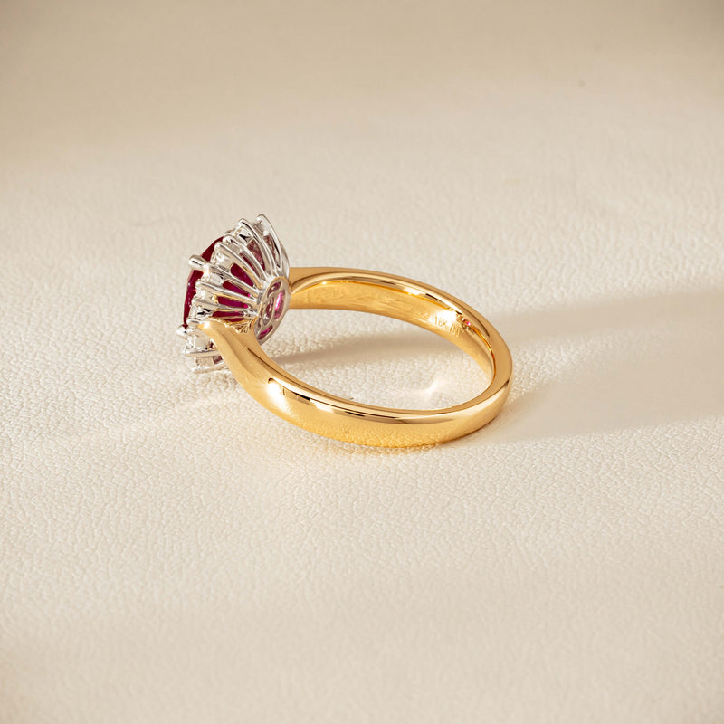 18ct Yellow Gold 2.01ct Ruby & Diamond Belle Ring - Ring - Walker & Hall