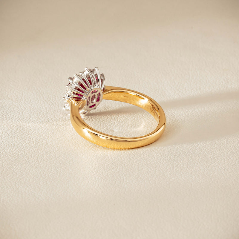 18ct Yellow Gold 2.01ct Ruby & Diamond Belle Ring - Ring - Walker & Hall