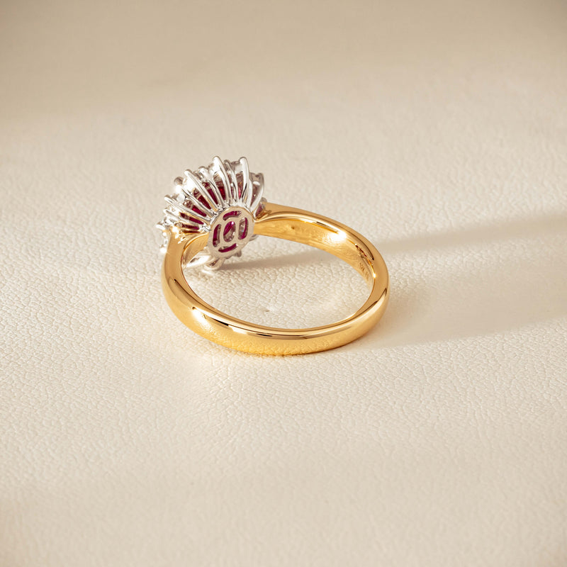 18ct Yellow Gold 2.01ct Ruby & Diamond Belle Ring - Ring - Walker & Hall
