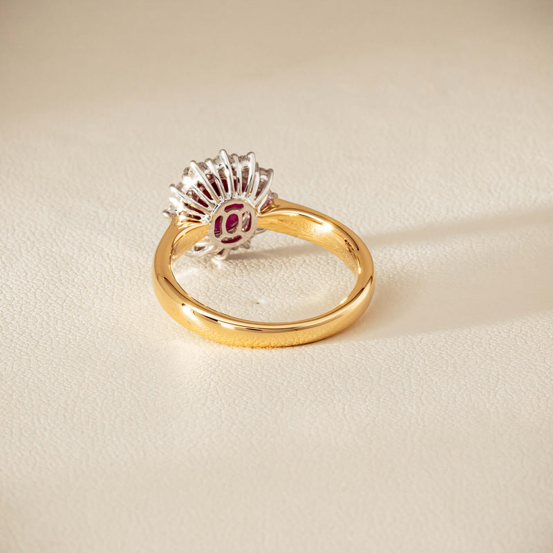 18ct Yellow Gold 2.01ct Ruby & Diamond Belle Ring - Ring - Walker & Hall