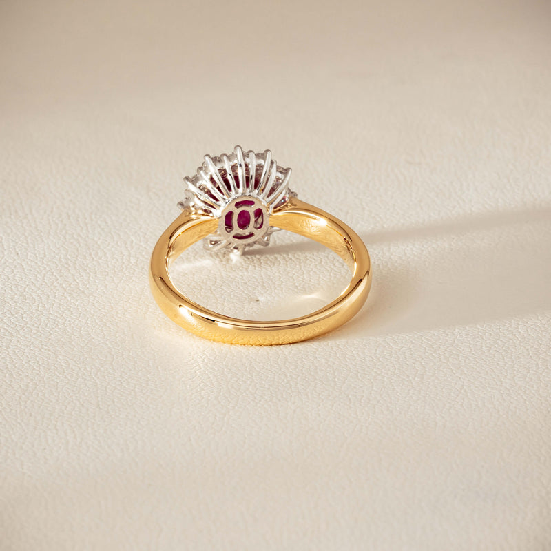 18ct Yellow Gold 2.01ct Ruby & Diamond Belle Ring - Ring - Walker & Hall