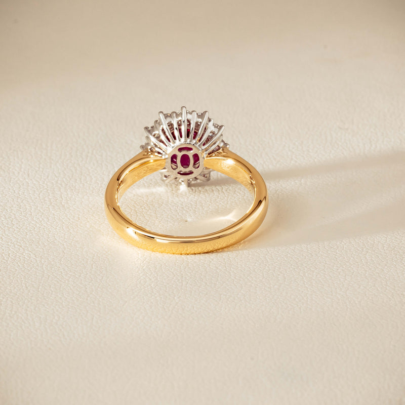 18ct Yellow Gold 2.01ct Ruby & Diamond Belle Ring - Ring - Walker & Hall