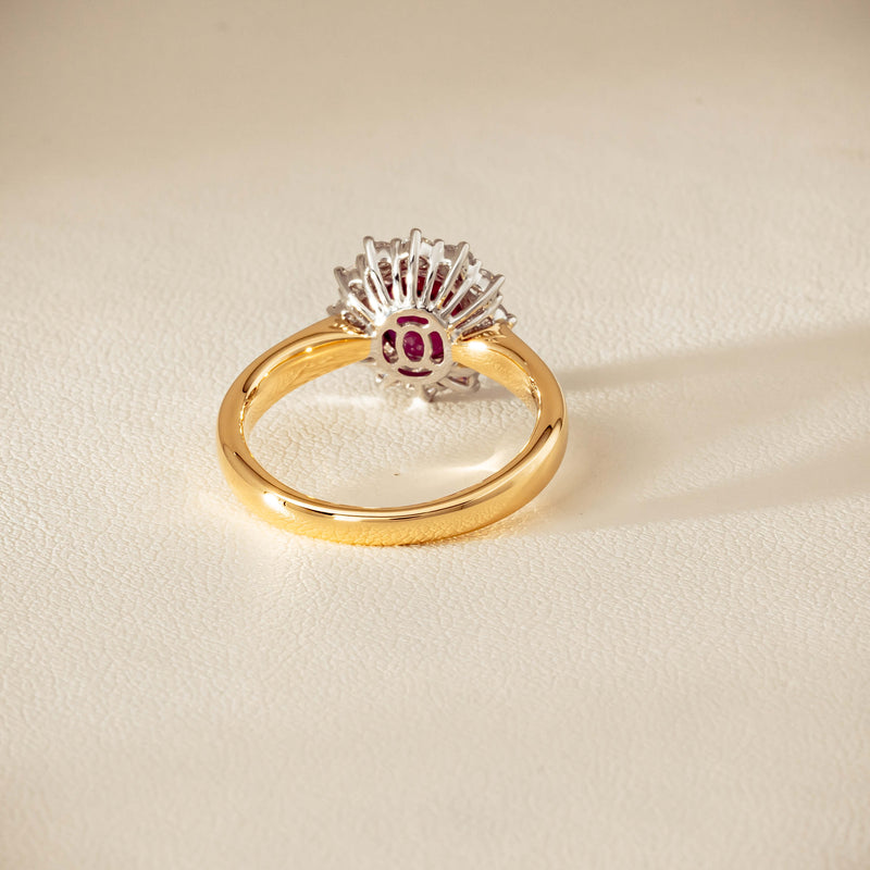 18ct Yellow Gold 2.01ct Ruby & Diamond Belle Ring - Ring - Walker & Hall