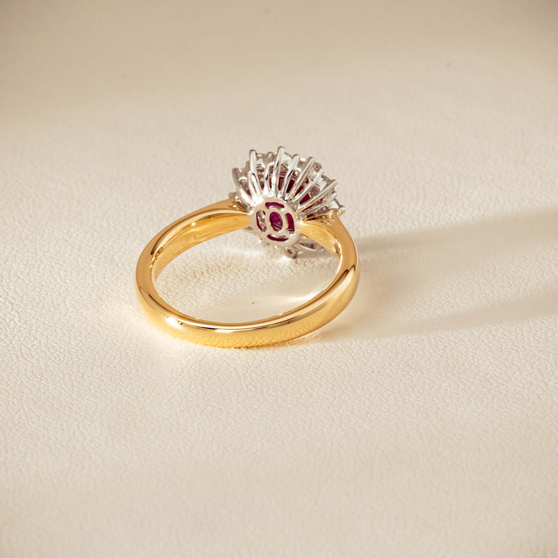 18ct Yellow Gold 2.01ct Ruby & Diamond Belle Ring - Ring - Walker & Hall