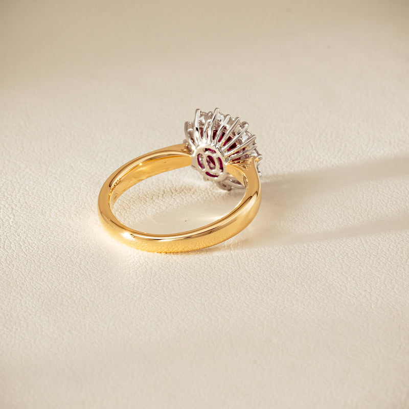 18ct Yellow Gold 2.01ct Ruby & Diamond Belle Ring - Ring - Walker & Hall