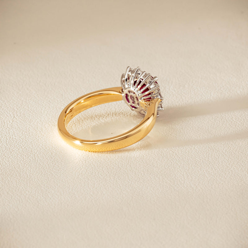 18ct Yellow Gold 2.01ct Ruby & Diamond Belle Ring - Ring - Walker & Hall