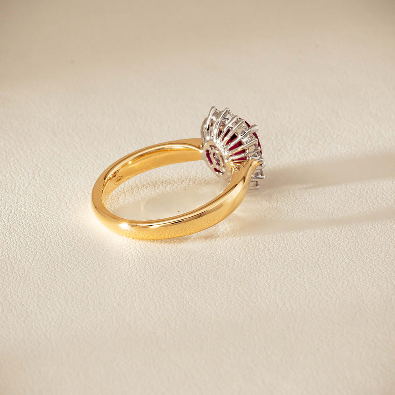 18ct Yellow Gold 2.01ct Ruby & Diamond Belle Ring - Ring - Walker & Hall