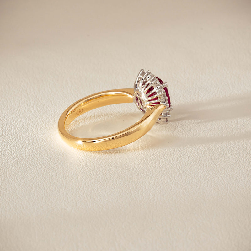 18ct Yellow Gold 2.01ct Ruby & Diamond Belle Ring - Ring - Walker & Hall