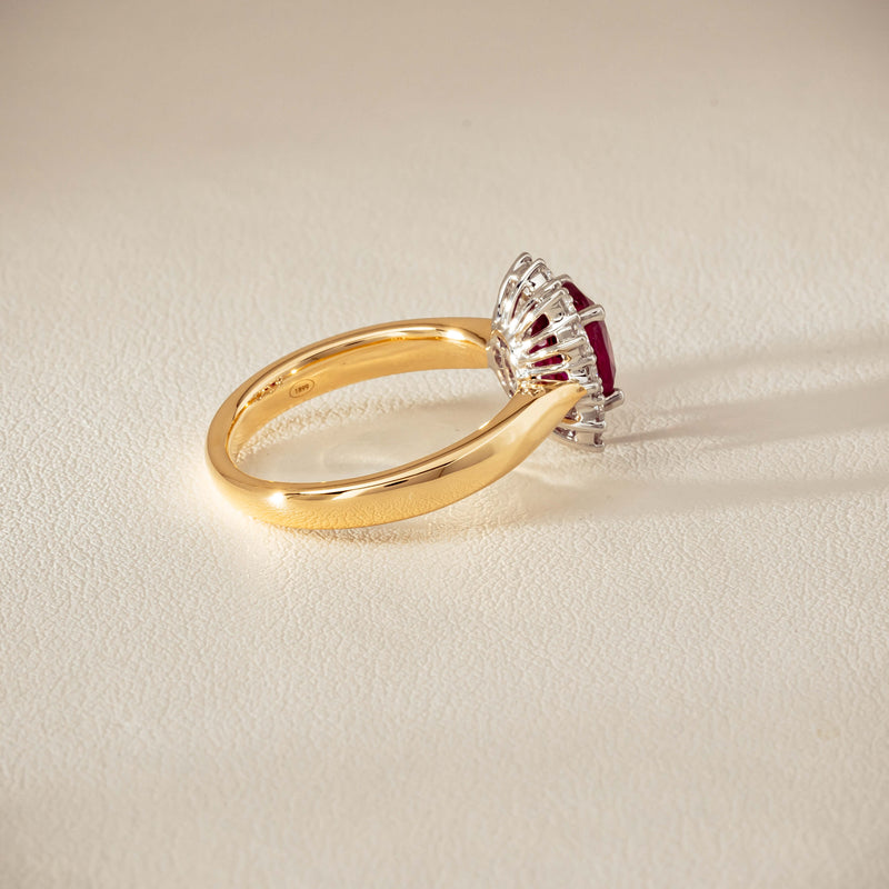 18ct Yellow Gold 2.01ct Ruby & Diamond Belle Ring - Ring - Walker & Hall