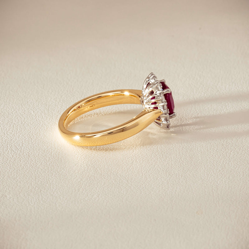 18ct Yellow Gold 2.01ct Ruby & Diamond Belle Ring - Ring - Walker & Hall