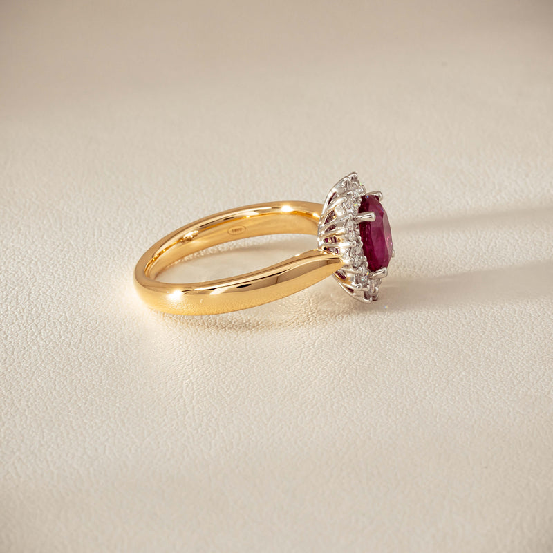 18ct Yellow Gold 2.01ct Ruby & Diamond Belle Ring - Ring - Walker & Hall
