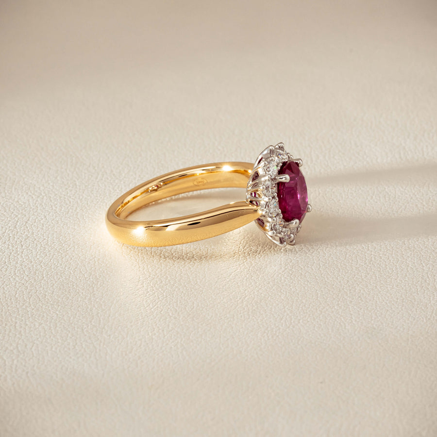 18ct Yellow Gold 2.01ct Ruby & Diamond Belle Ring - Ring - Walker & Hall