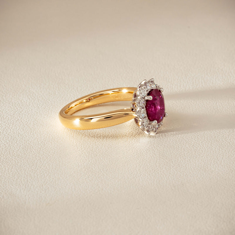 18ct Yellow Gold 2.01ct Ruby & Diamond Belle Ring - Ring - Walker & Hall