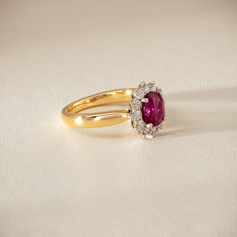 18ct Yellow Gold 2.01ct Ruby & Diamond Belle Ring - Ring - Walker & Hall