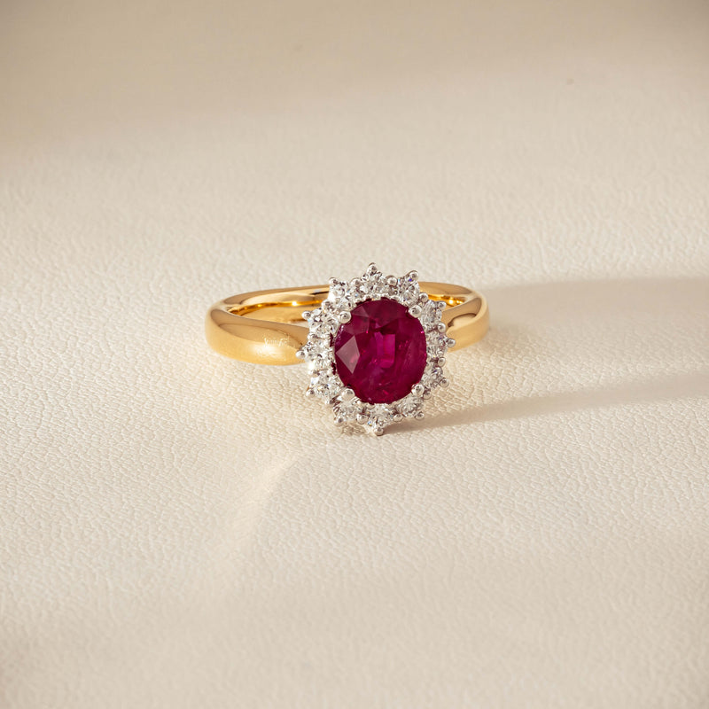 18ct Yellow Gold 2.01ct Ruby & Diamond Belle Ring - Ring - Walker & Hall