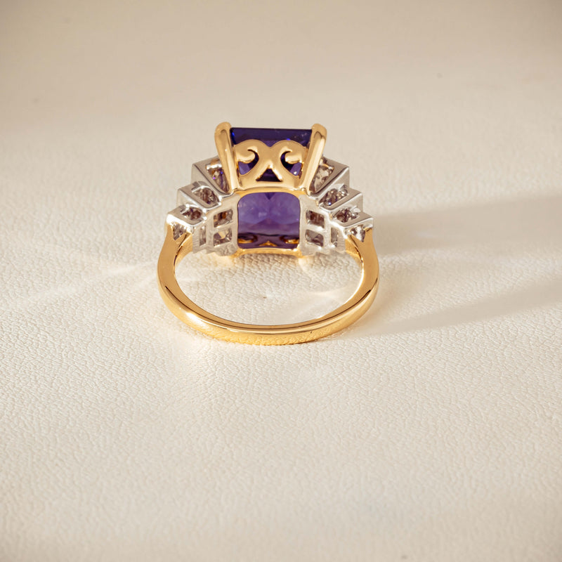 18ct Yellow Gold Tanzanite & Diamond Maya Ring