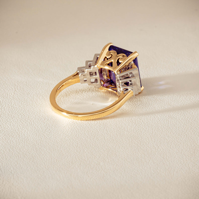 18ct Yellow Gold Tanzanite & Diamond Maya Ring