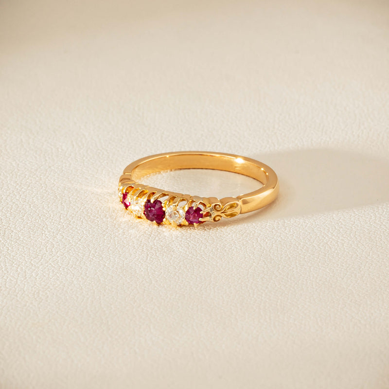 Deja Vu 18ct Yellow Gold Ruby & Diamond Ring - Ring - Walker & Hall