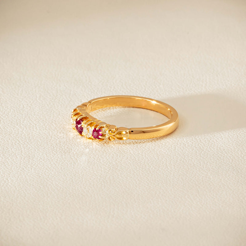 Deja Vu 18ct Yellow Gold Ruby & Diamond Ring - Ring - Walker & Hall