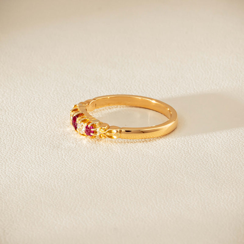 Deja Vu 18ct Yellow Gold Ruby & Diamond Ring - Ring - Walker & Hall