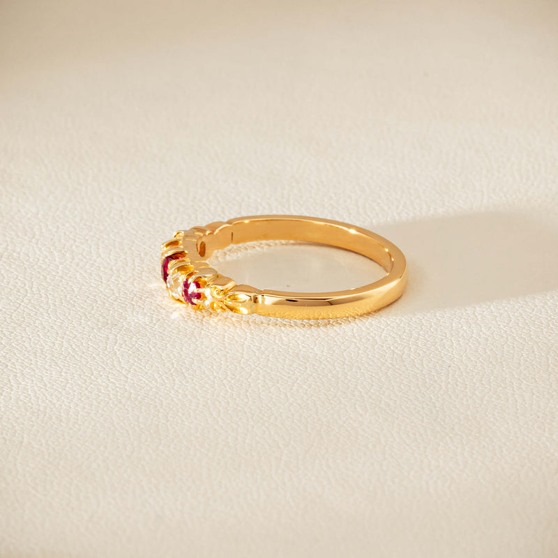 Deja Vu 18ct Yellow Gold Ruby & Diamond Ring - Ring - Walker & Hall