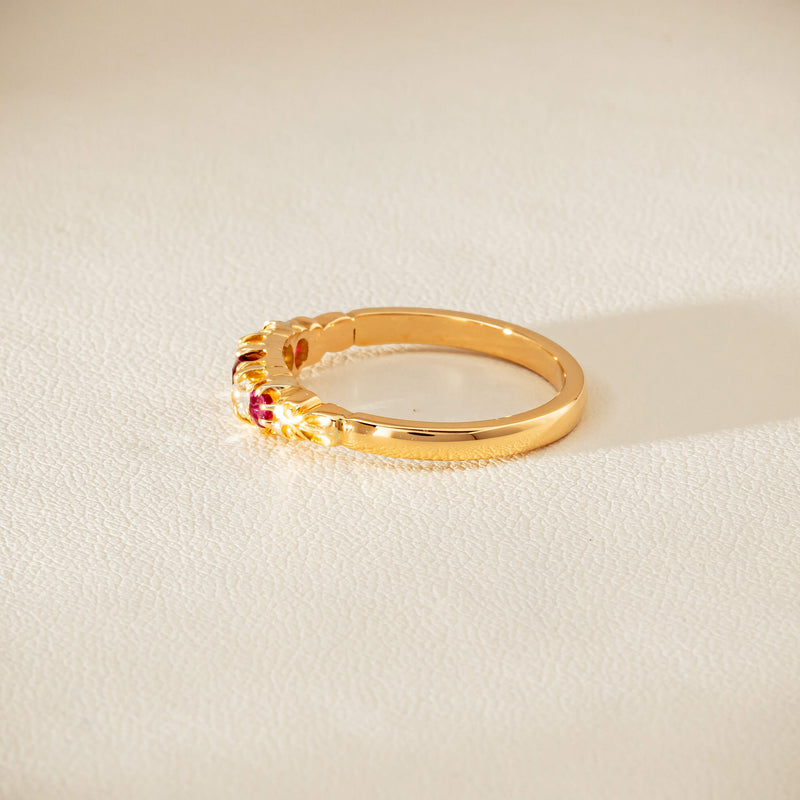 Deja Vu 18ct Yellow Gold Ruby & Diamond Ring - Ring - Walker & Hall
