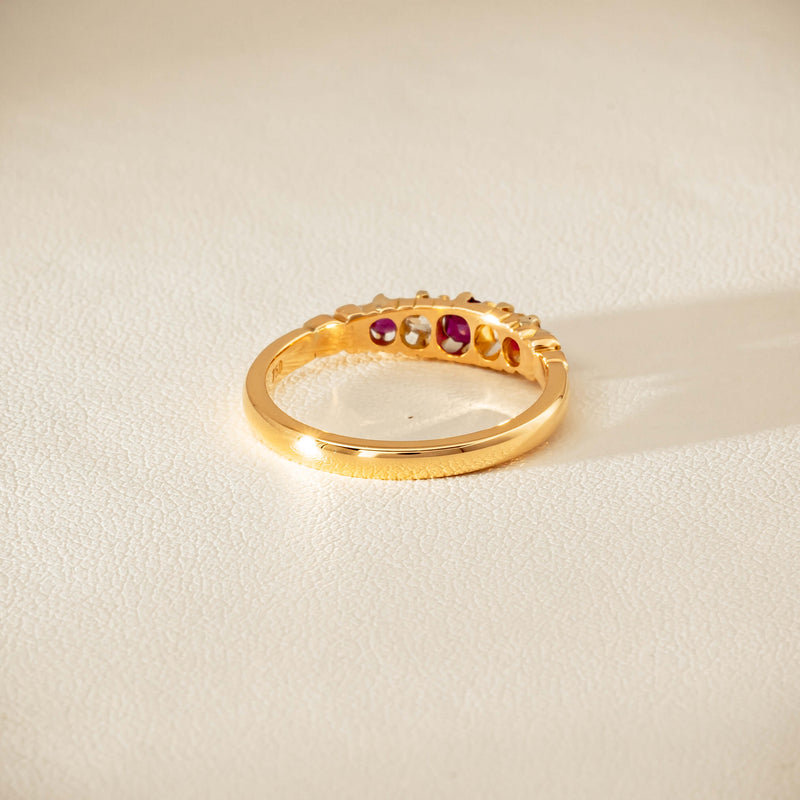 Deja Vu 18ct Yellow Gold Ruby & Diamond Ring - Ring - Walker & Hall